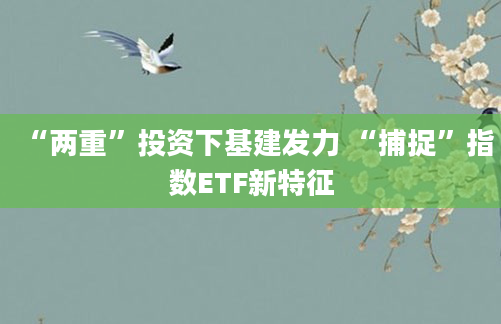 “两重”投资下基建发力 “捕捉”指数ETF新特征