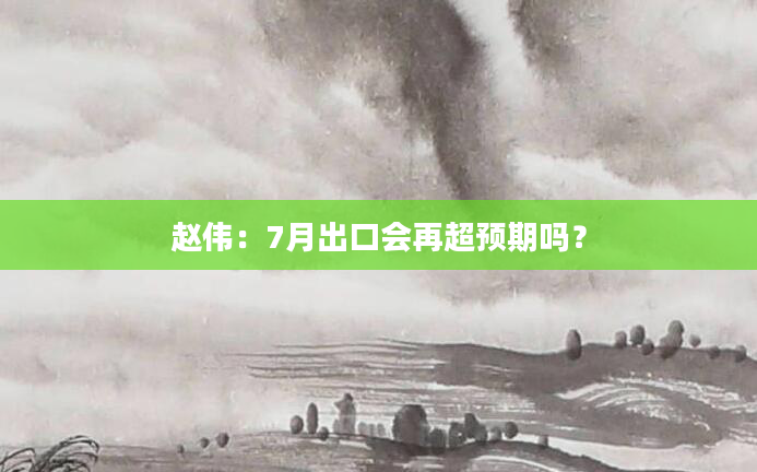 赵伟：7月出口会再超预期吗？