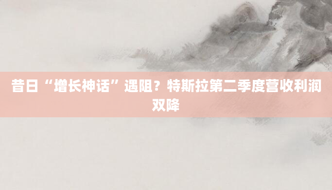 昔日“增长神话”遇阻？特斯拉第二季度营收利润双降
