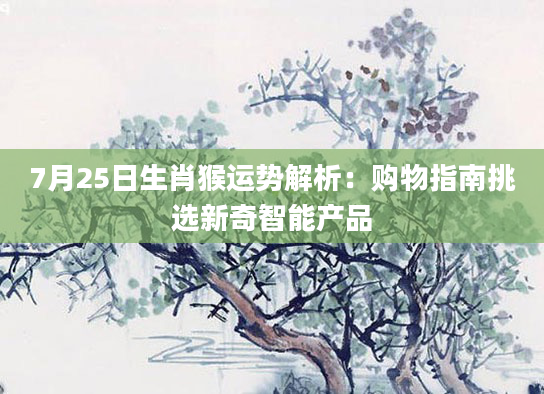 7月25日生肖猴运势解析：购物指南挑选新奇智能产品