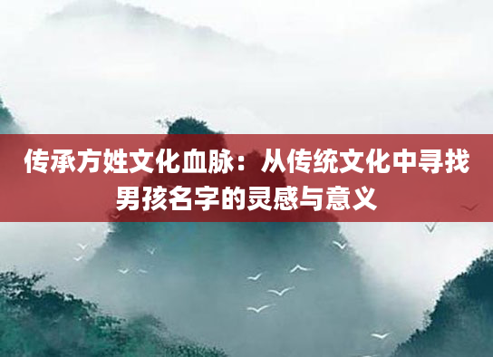传承方姓文化血脉：从传统文化中寻找男孩名字的灵感与意义