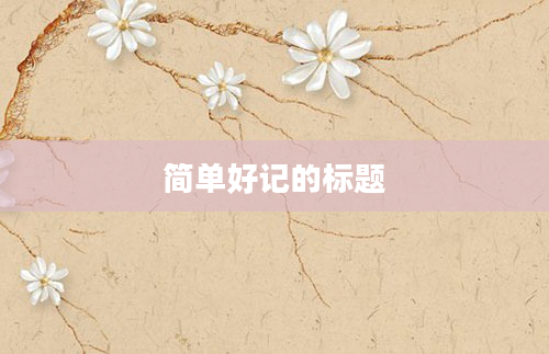 简单好记的标题