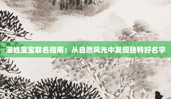 湛姓宝宝取名指南：从自然风光中发现独特好名字