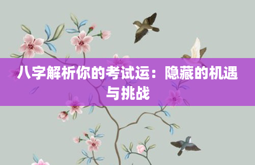 八字解析你的考试运：隐藏的机遇与挑战