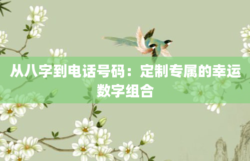 从八字到电话号码：定制专属的幸运数字组合