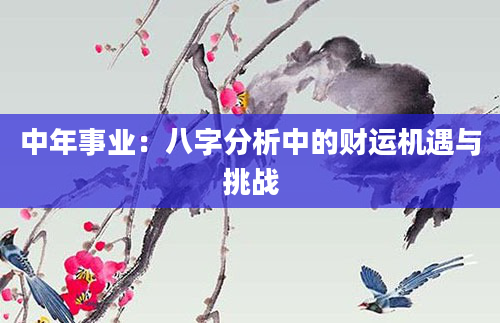中年事业：八字分析中的财运机遇与挑战