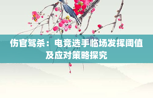 伤官驾杀：电竞选手临场发挥阈值及应对策略探究