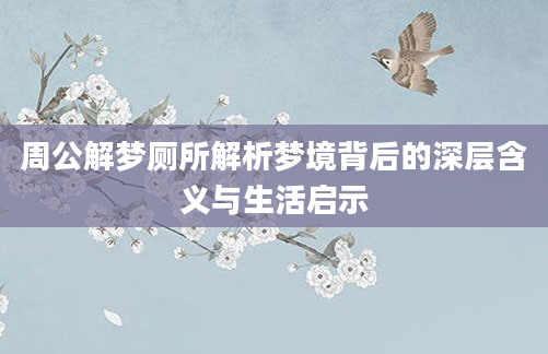 周公解梦厕所解析梦境背后的深层含义与生活启示