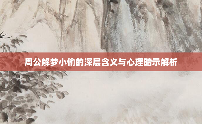 周公解梦小偷的深层含义与心理暗示解析