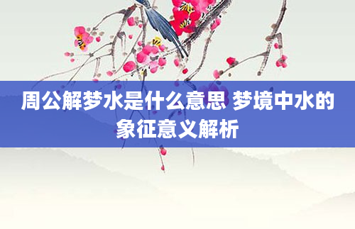 周公解梦水是什么意思 梦境中水的象征意义解析