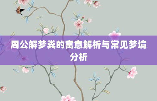 周公解梦粪的寓意解析与常见梦境分析
