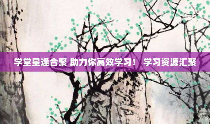 学堂星逢合聚 助力你高效学习！ 学习资源汇聚