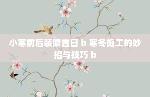 小寒前后装修吉日 b 寒冬施工的妙招与技巧 b