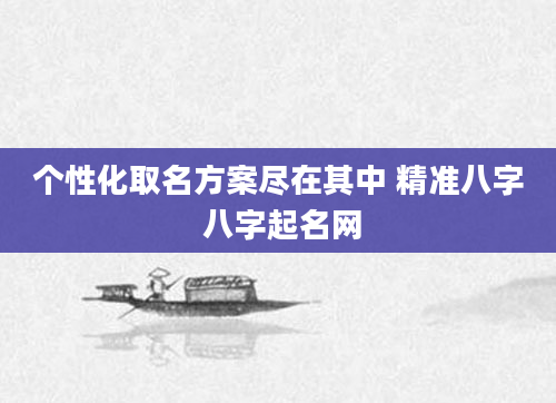 个性化取名方案尽在其中 精准八字 八字起名网