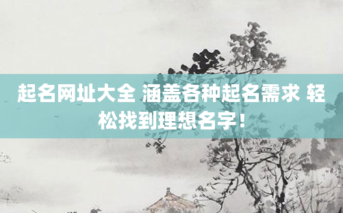 起名网址大全 涵盖各种起名需求 轻松找到理想名字！