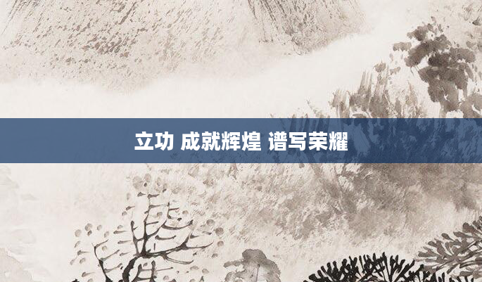 立功 成就辉煌 谱写荣耀