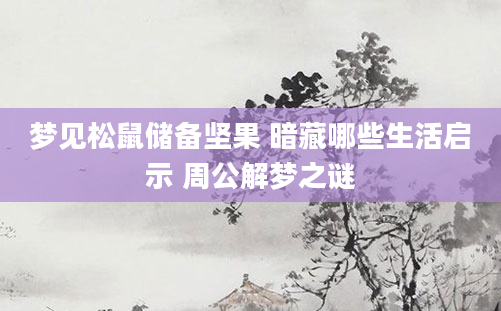 梦见松鼠储备坚果 暗藏哪些生活启示 周公解梦之谜