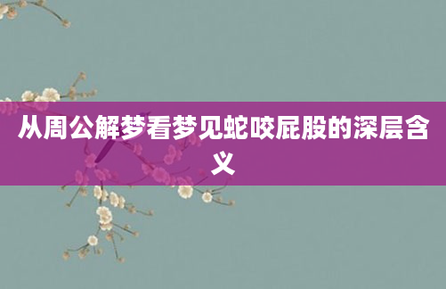 从周公解梦看梦见蛇咬屁股的深层含义