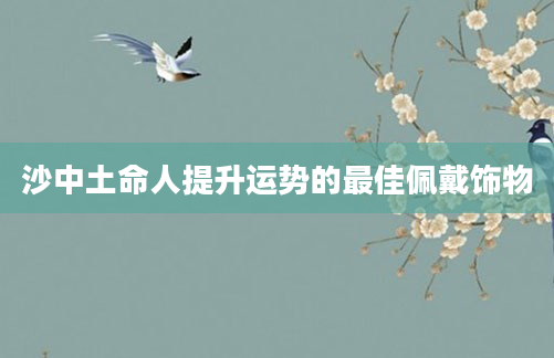 沙中土命人提升运势的最佳佩戴饰物