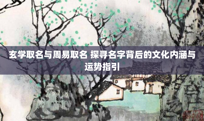 玄学取名与周易取名 探寻名字背后的文化内涵与运势指引