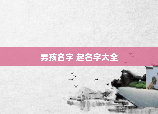 男孩名字 起名字大全