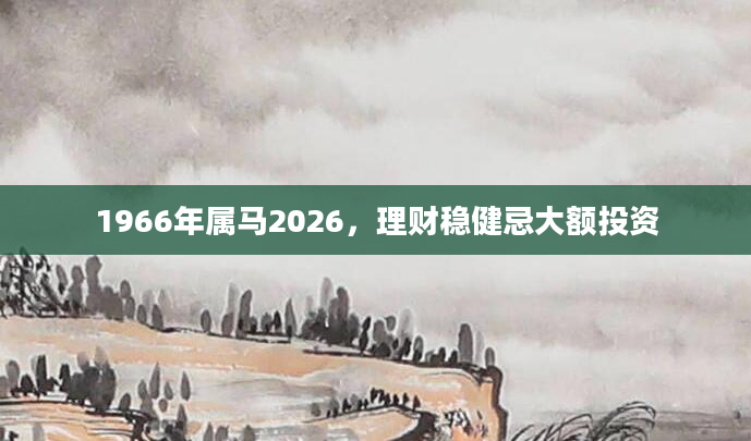 1966年属马2026，理财稳健忌大额投资