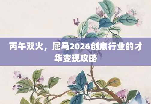 丙午双火，属马2026创意行业的才华变现攻略
