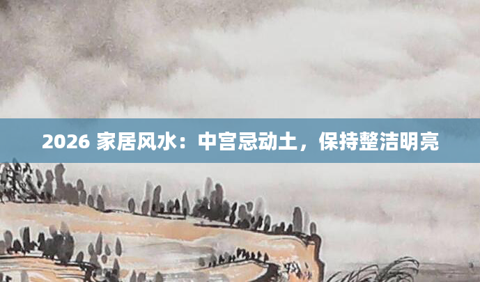 2026 家居风水：中宫忌动土，保持整洁明亮