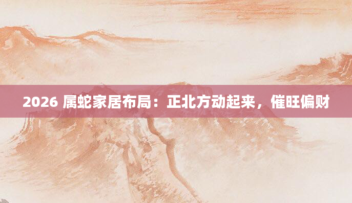 2026 属蛇家居布局：正北方动起来，催旺偏财