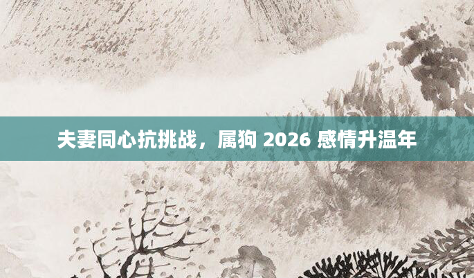 夫妻同心抗挑战，属狗 2026 感情升温年