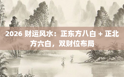 2026 财运风水：正东方八白 + 正北方六白，双财位布局