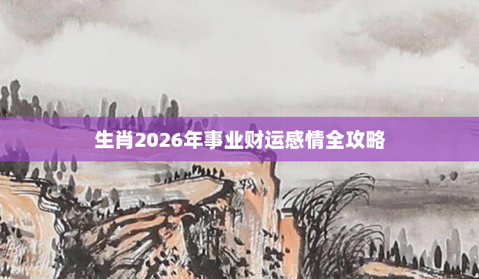 生肖2026年事业财运感情全攻略