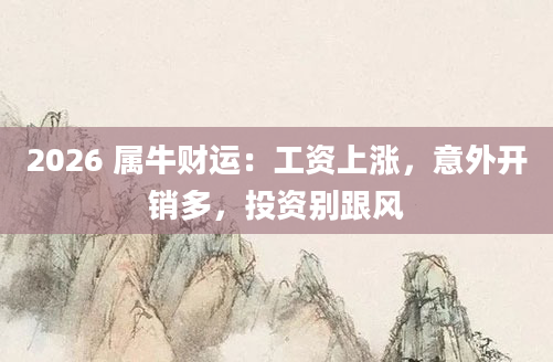 2026 属牛财运：工资上涨，意外开销多，投资别跟风