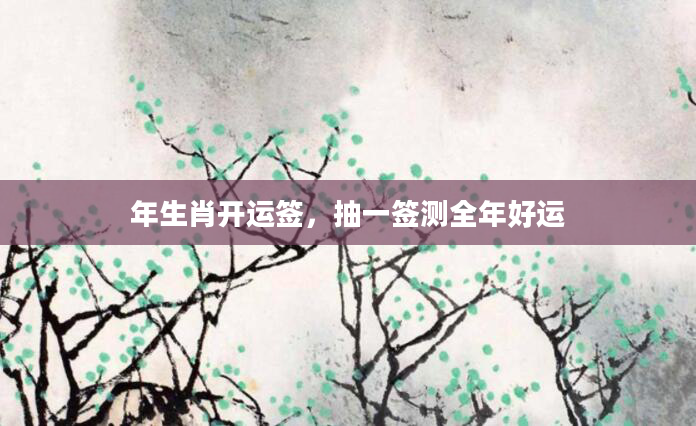 年生肖开运签，抽一签测全年好运