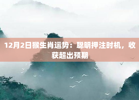 12月2日猴生肖运势：聪明押注时机，收获超出预期