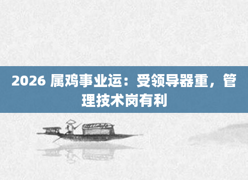 2026 属鸡事业运：受领导器重，管理技术岗有利
