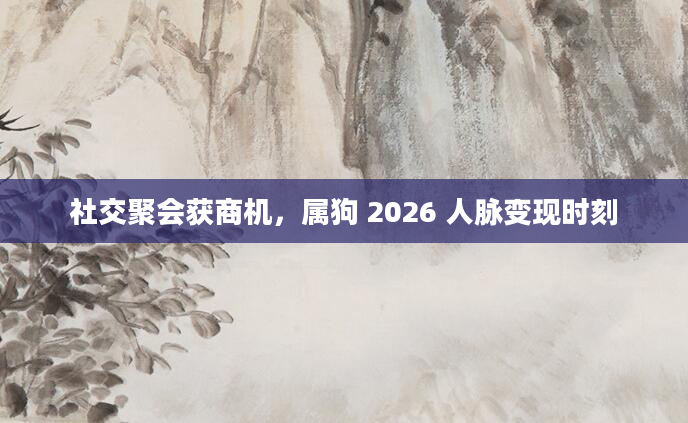 社交聚会获商机，属狗 2026 人脉变现时刻