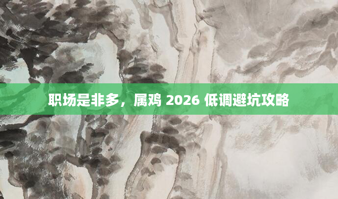 职场是非多，属鸡 2026 低调避坑攻略