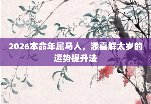 2026本命年属马人，添喜解太岁的运势提升法