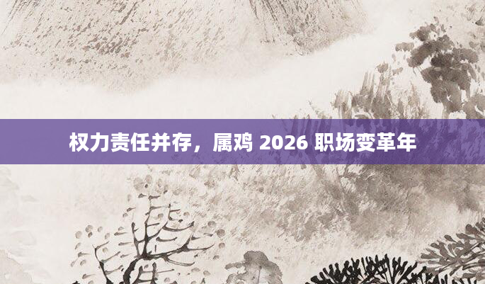 权力责任并存，属鸡 2026 职场变革年