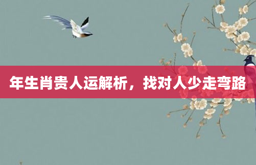 年生肖贵人运解析，找对人少走弯路