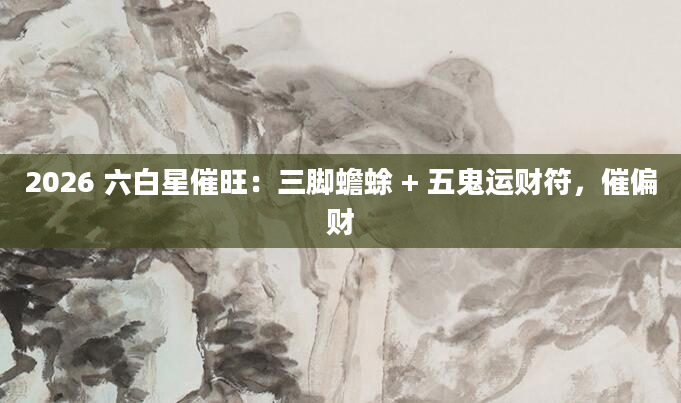 2026 六白星催旺：三脚蟾蜍 + 五鬼运财符，催偏财