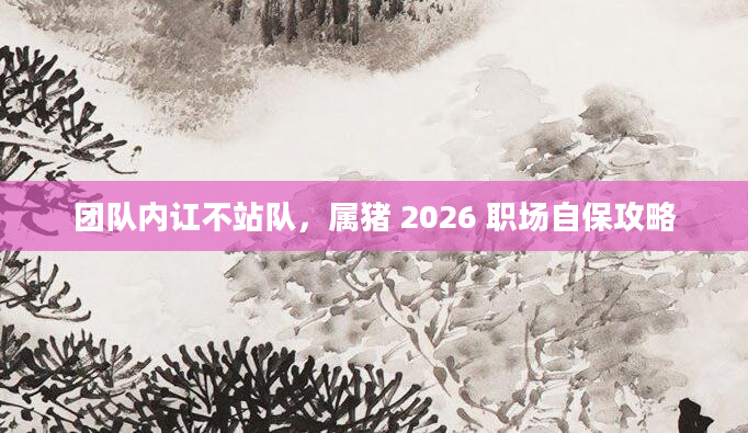 团队内讧不站队，属猪 2026 职场自保攻略