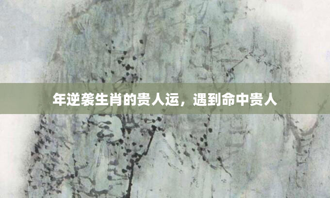 年逆袭生肖的贵人运，遇到命中贵人