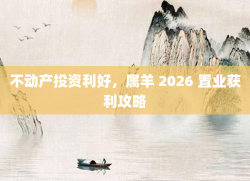 不动产投资利好，属羊 2026 置业获利攻略