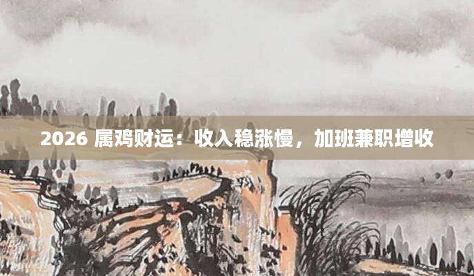 2026 属鸡财运：收入稳涨慢，加班兼职增收