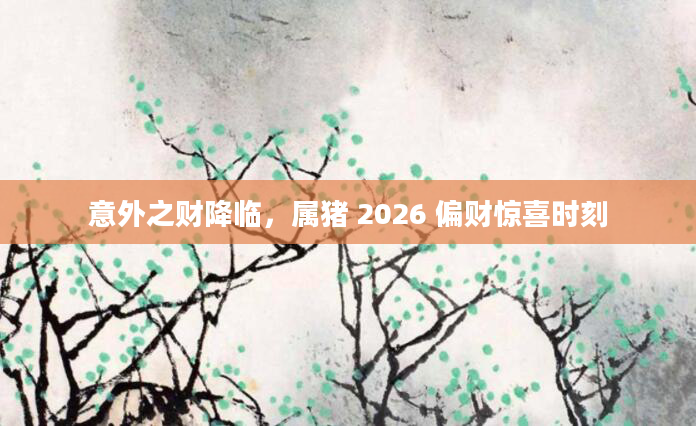 意外之财降临，属猪 2026 偏财惊喜时刻