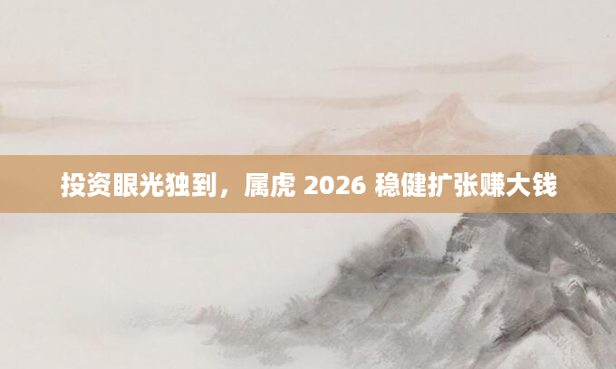 投资眼光独到，属虎 2026 稳健扩张赚大钱