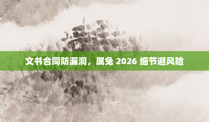 文书合同防漏洞，属兔 2026 细节避风险