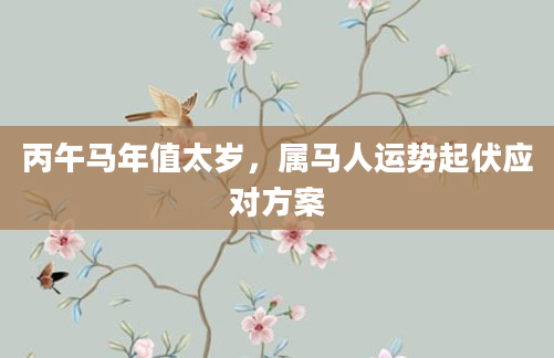 丙午马年值太岁，属马人运势起伏应对方案